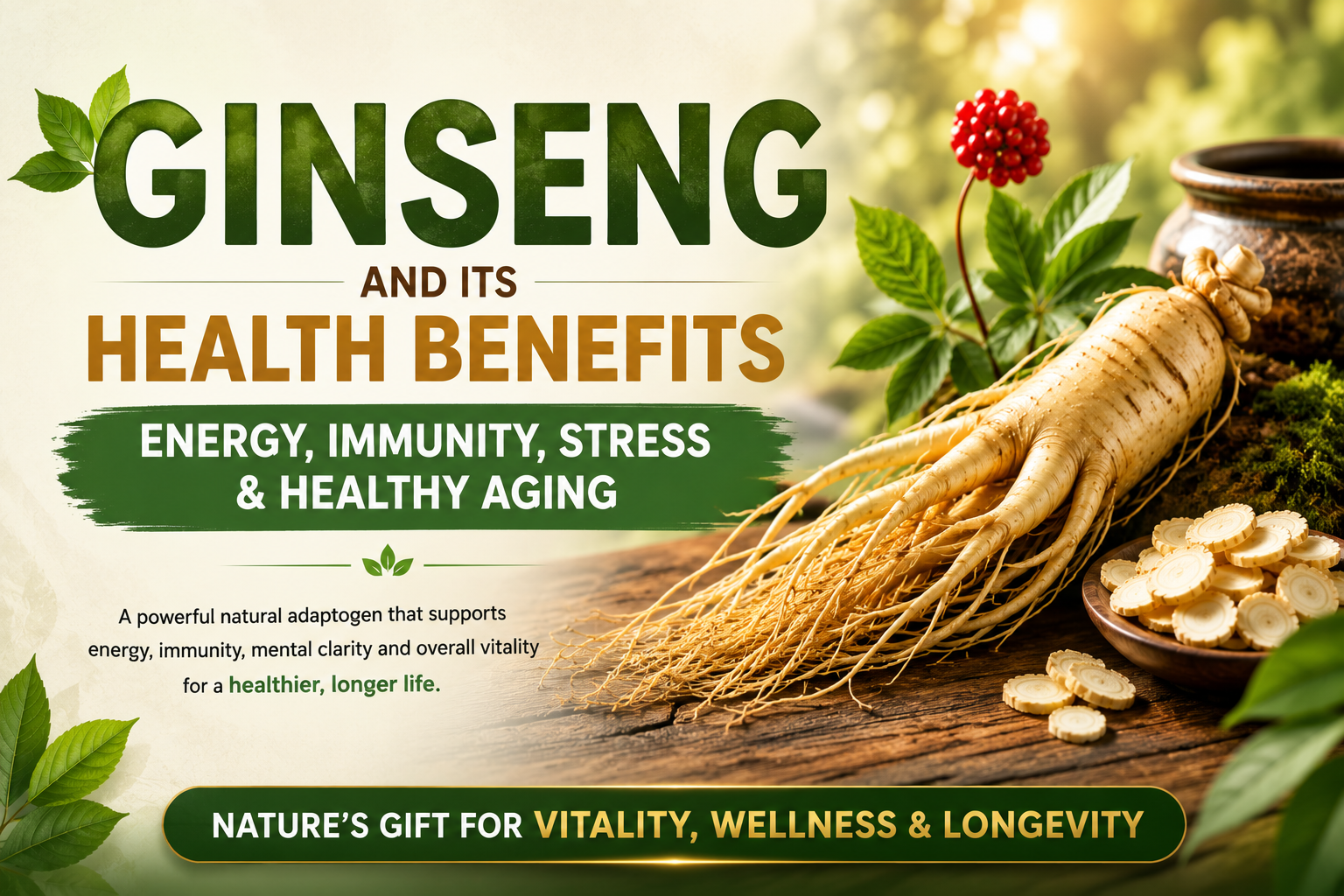Ginseng Benefits: How This Traditional Herb Supports Energy, Focus, Immunity & Wellness